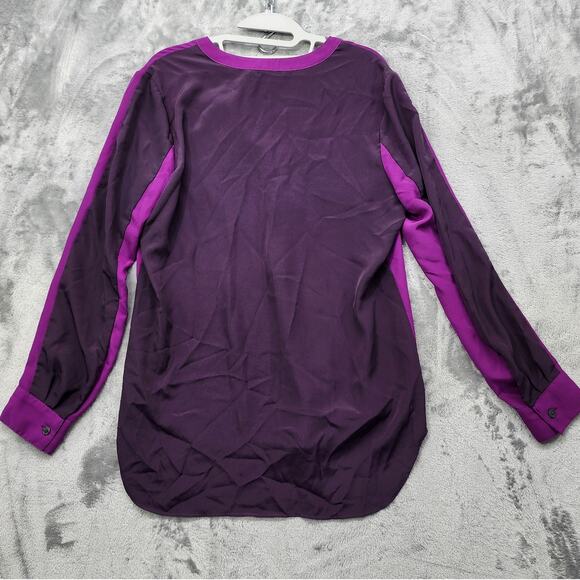 Sofia Vergara Top Womens M Purple 2-Tone Long Sleeve Popover Studded Pockets - Picture 3 of 11